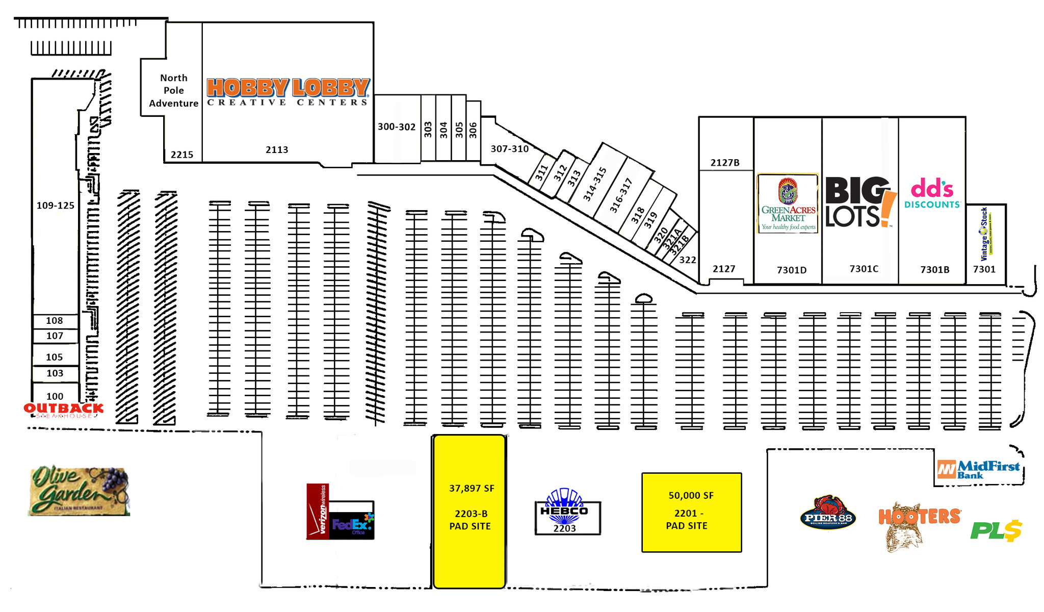 2203 SW 74th St Walnut Square Shopping Center, Oklahoma City, OK for lease Site Plan- Image 1 of 5