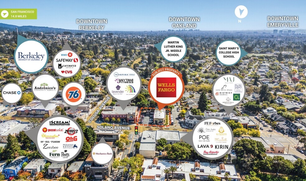 1800 Solano Ave, Berkeley, CA for sale - Aerial - Image 2 of 3