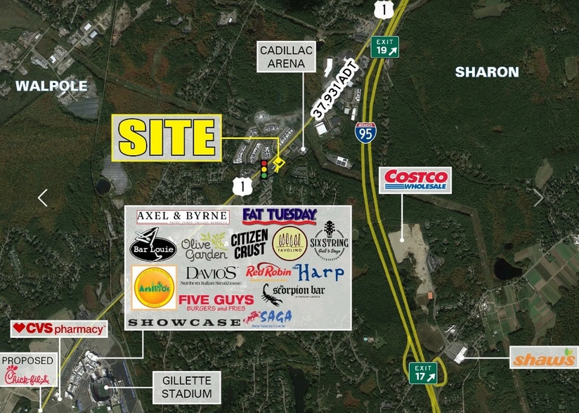 2160 Boston Providence hwy, Walpole, MA for lease - Aerial - Image 1 of 2