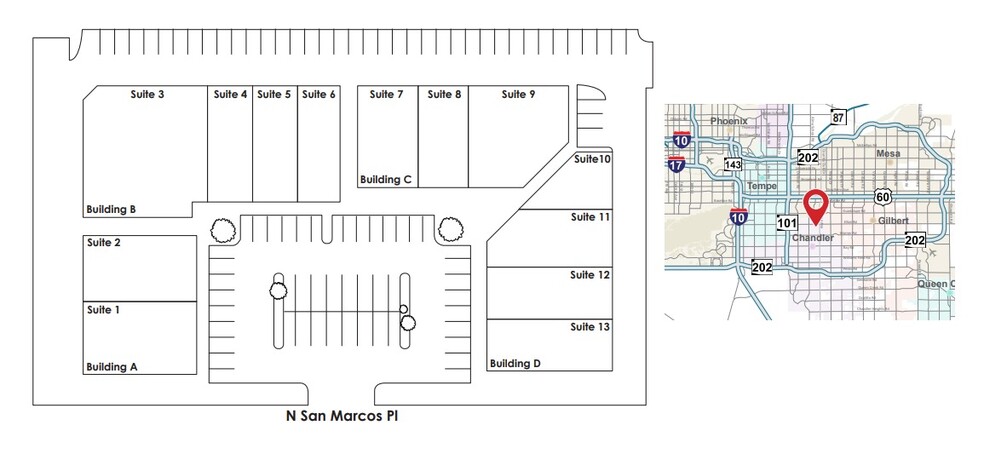 3454 N San Marcos Pl, Chandler, AZ for lease - Site Plan - Image 2 of 2