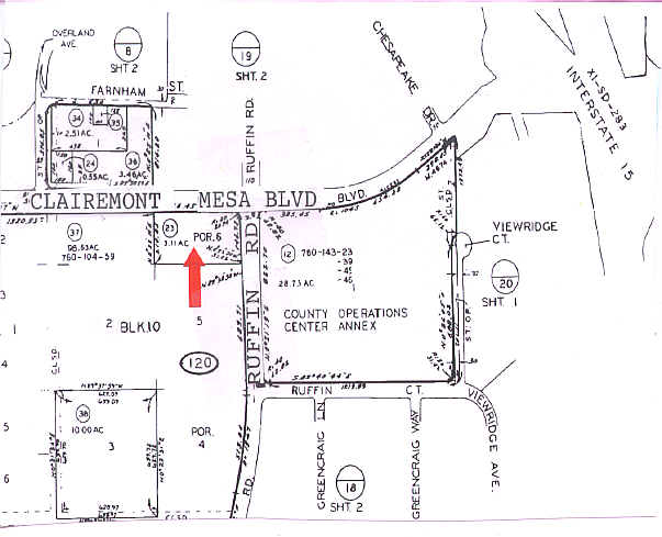 9343-9363 Clairemont Mesa Blvd, San Diego, CA for lease - Plat Map - Image 2 of 4