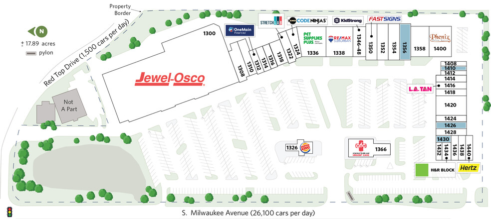 1300-1440 S Milwaukee Ave, Libertyville, IL for lease - Site Plan - Image 3 of 11