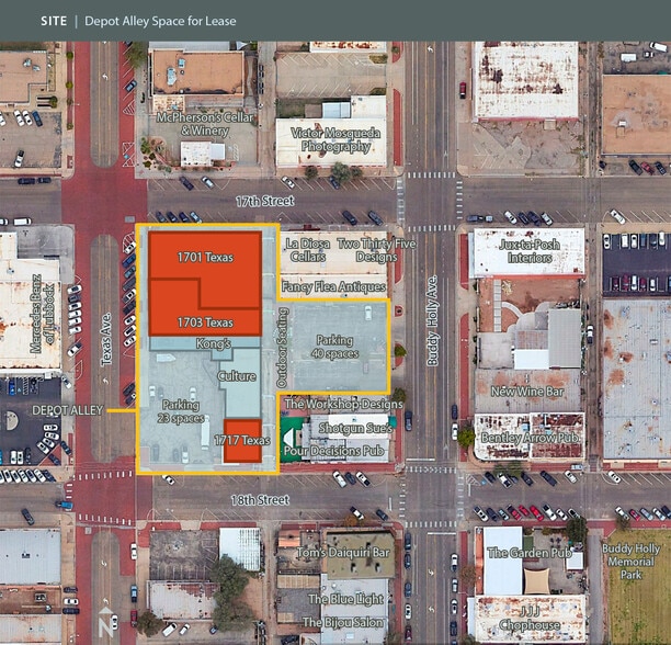 1701-1717 Texas Ave, Lubbock, TX for lease - Aerial - Image 2 of 3