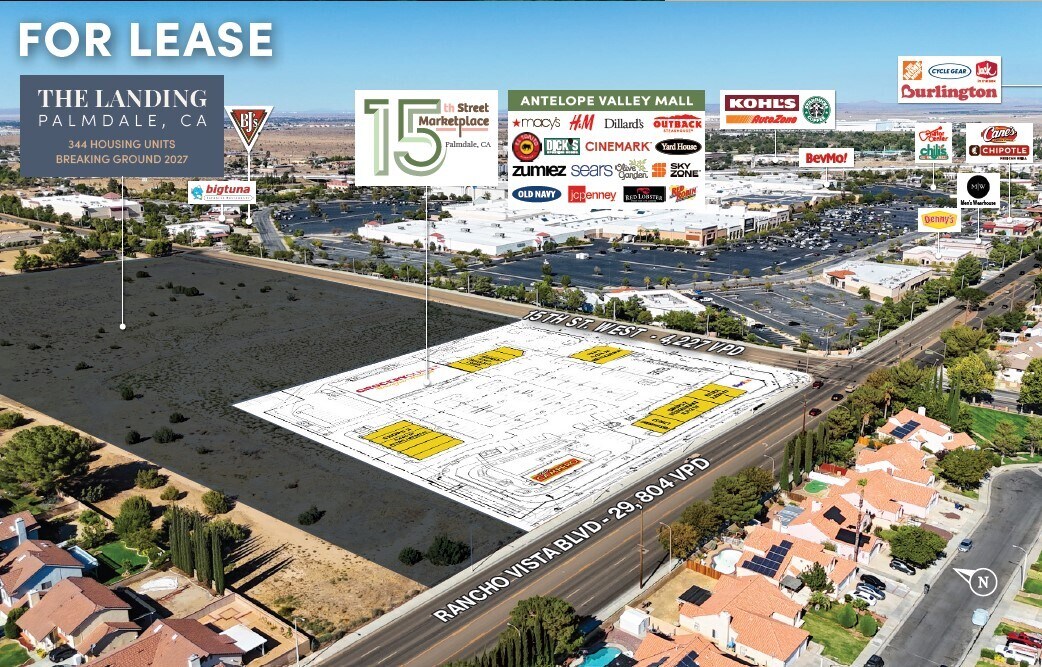 Rancho Vista Blvd, Palmdale, CA for lease Aerial- Image 1 of 3