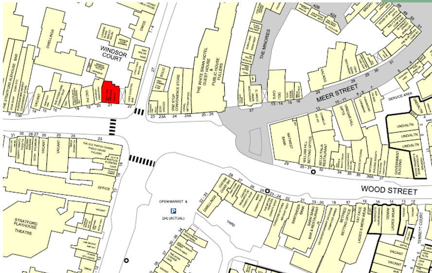 21-21A Greenhill St, Stratford Upon Avon for sale - Goad Map - Image 1 of 1