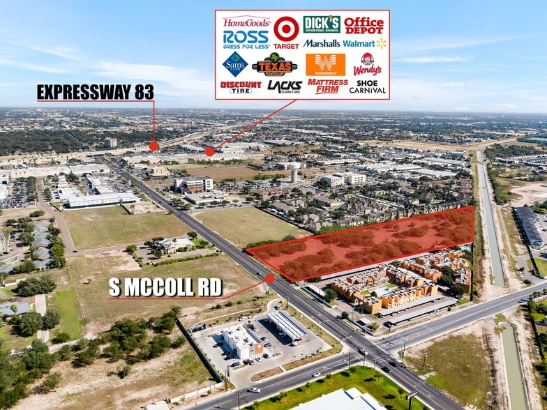 8.232 Acre Tract S. McColl Road, McAllen, TX for sale - Aerial - Image 3 of 7