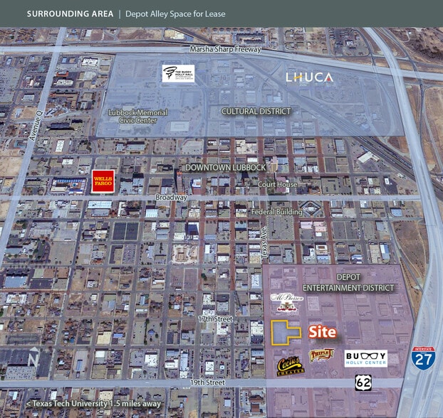 1701-1717 Texas Ave, Lubbock, TX for lease - Aerial - Image 3 of 3