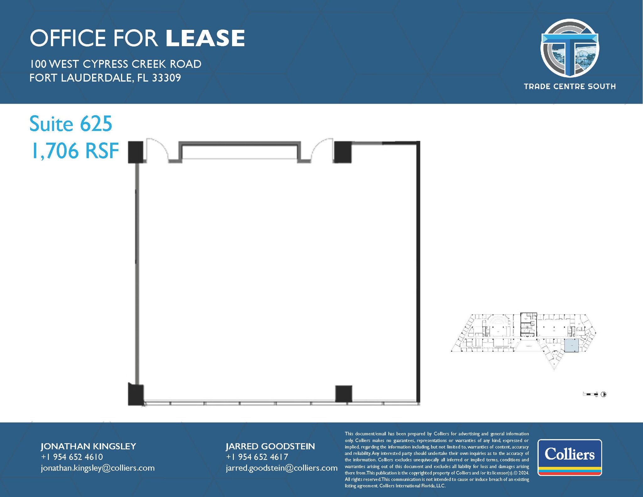 100 W Cypress Creek Rd, Fort Lauderdale, FL for lease Floor Plan- Image 1 of 2