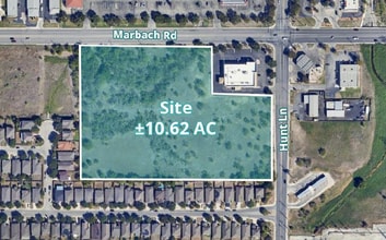 Marbach, San Antonio, TX - AERIAL map view