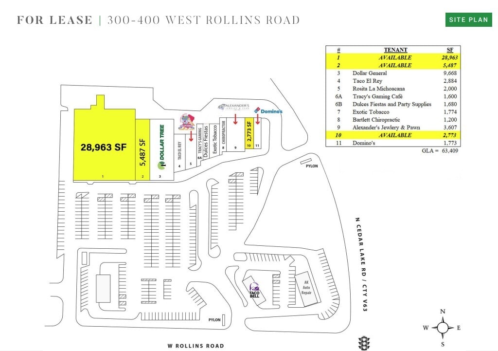 308-400 Rollins Rd, Round Lake Beach, IL for lease Site Plan- Image 1 of 1