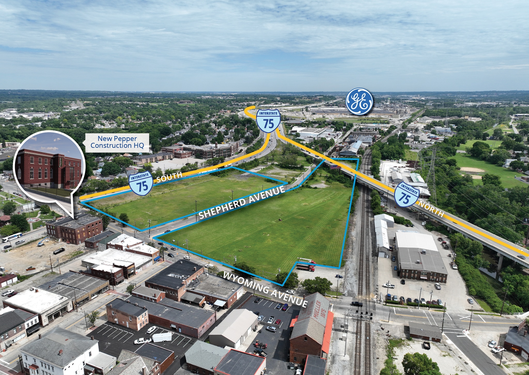 Shepherd & Wyoming Ave, Lockland, OH for sale Aerial- Image 1 of 2