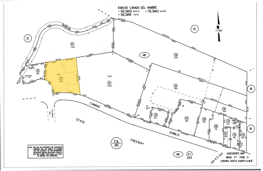 2970 Camino Diablo, Walnut Creek, CA for lease - Plat Map - Image 3 of 4