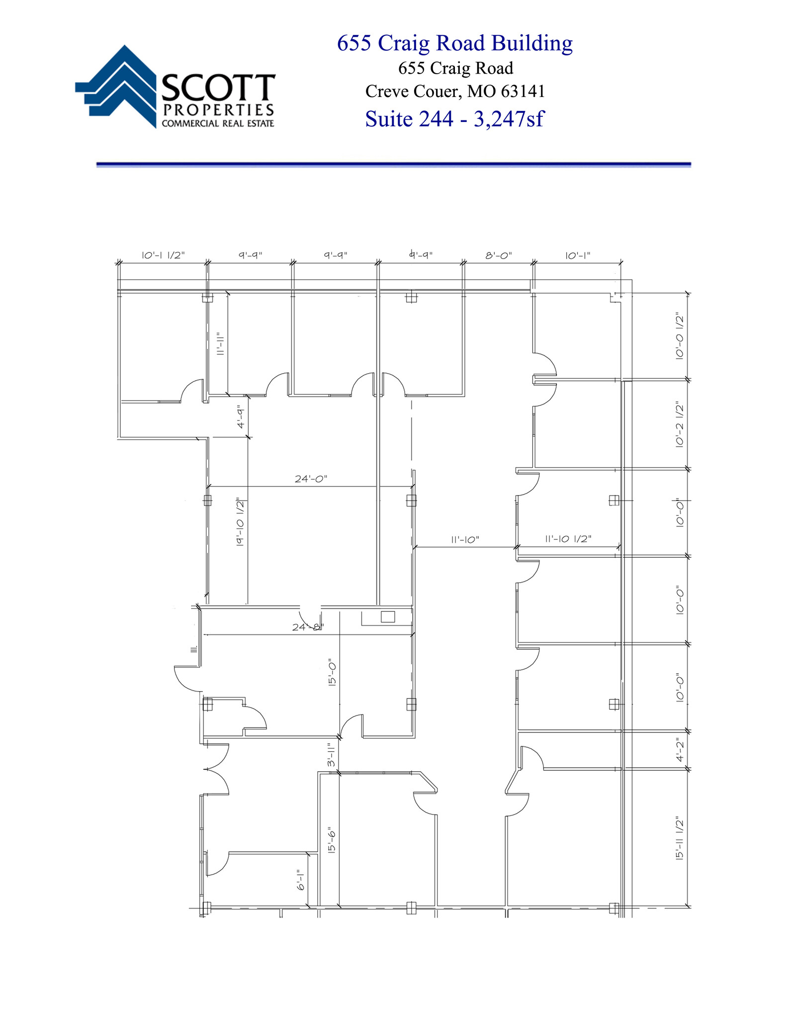 655 Craig Rd, Creve Coeur, MO for lease Floor Plan- Image 1 of 10