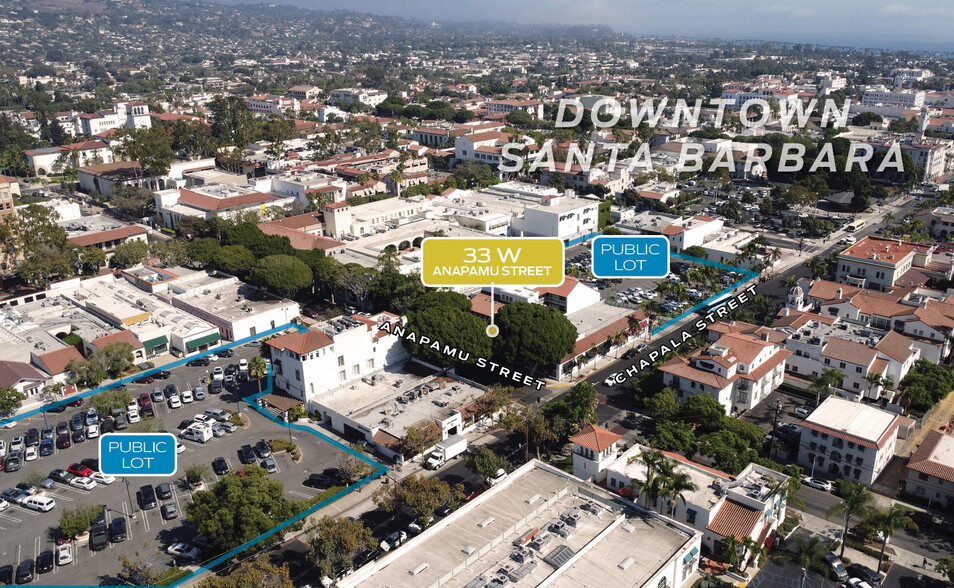 33 W Anapamu St, Santa Barbara, CA for lease - Aerial - Image 2 of 5