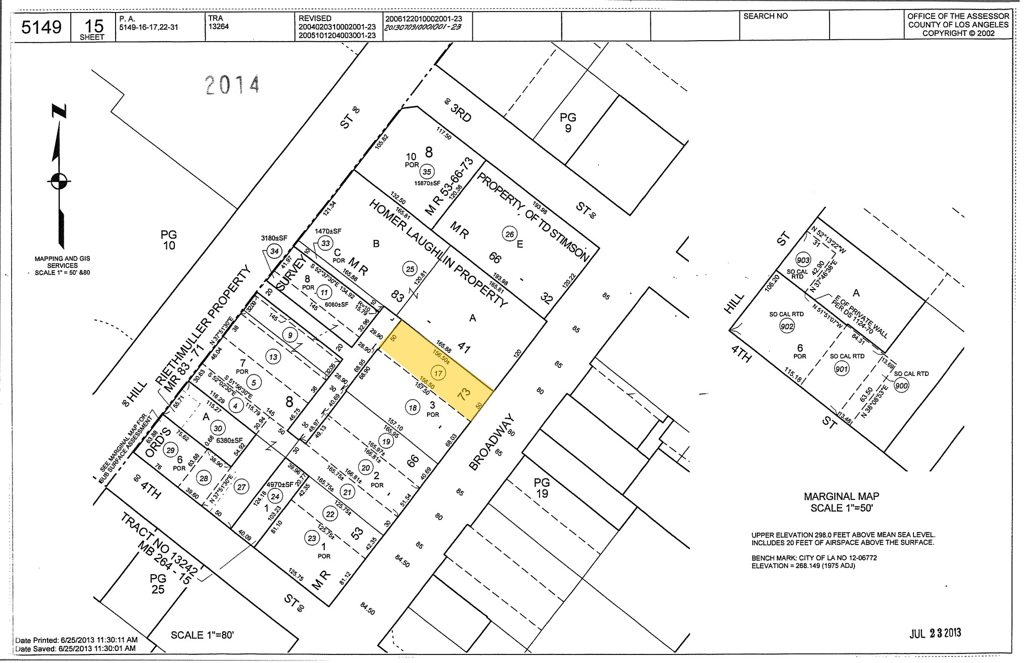 327 S Broadway, Los Angeles, CA for sale Plat Map- Image 1 of 1