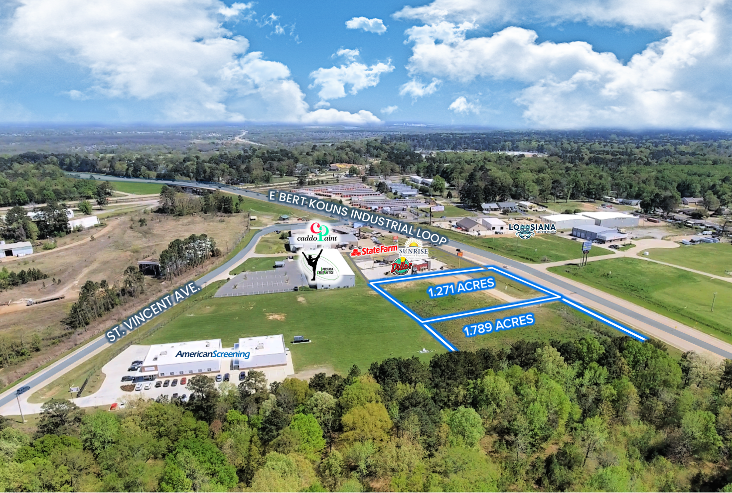 400 Block East Bert Kouns Industrial Loop, Shreveport, LA for sale Aerial- Image 1 of 1