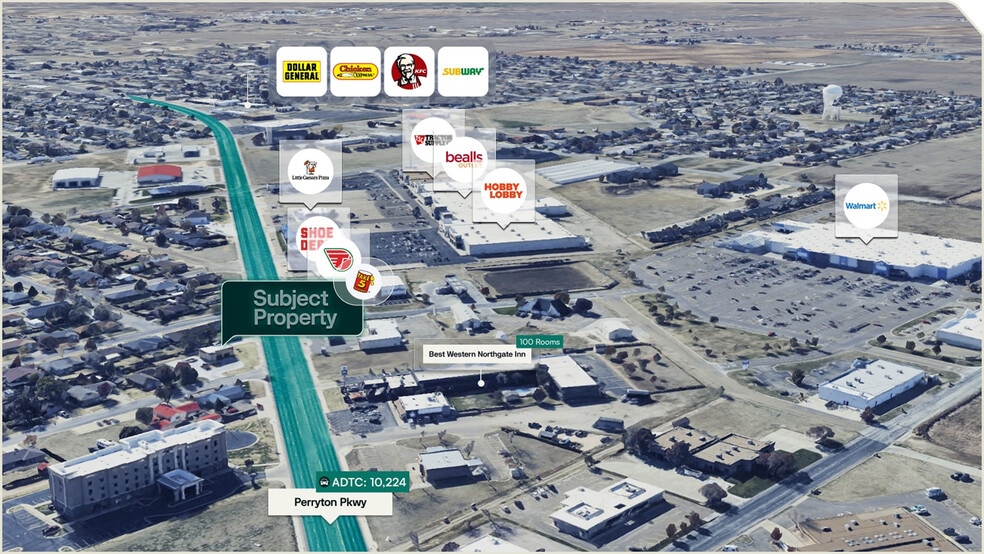 100 E 28th Ave, Pampa, TX for sale - Aerial - Image 2 of 3