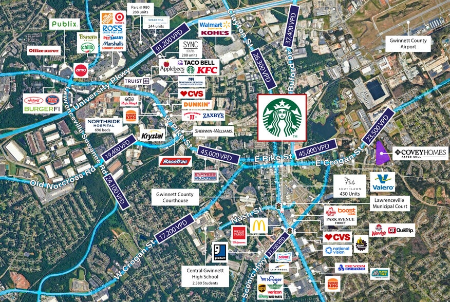 92 S Clayton St, Lawrenceville, GA for sale - Aerial - Image 2 of 9