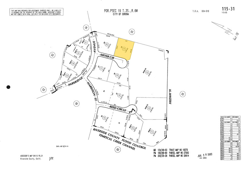 390 N Meyer Cir, Corona, CA for lease - Plat Map - Image 3 of 4