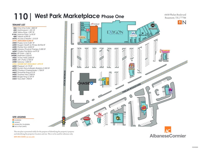 6210-6410 Phelan Blvd, Beaumont, TX for lease - Site Plan - Image 1 of 9