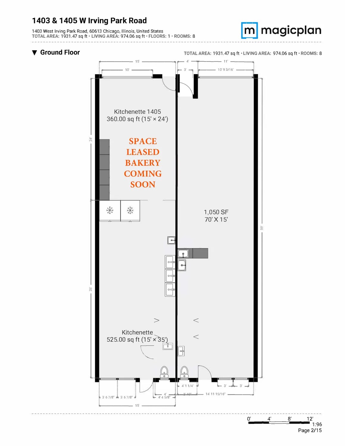 1403-1411 W Irving Park Rd, Chicago, IL for lease Floor Plan- Image 1 of 4