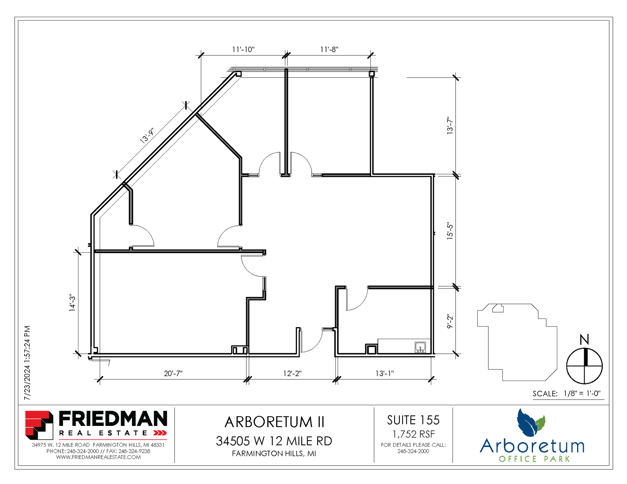 34505 W 12 Mile Rd, Farmington Hills, MI for lease Floor Plan- Image 1 of 3