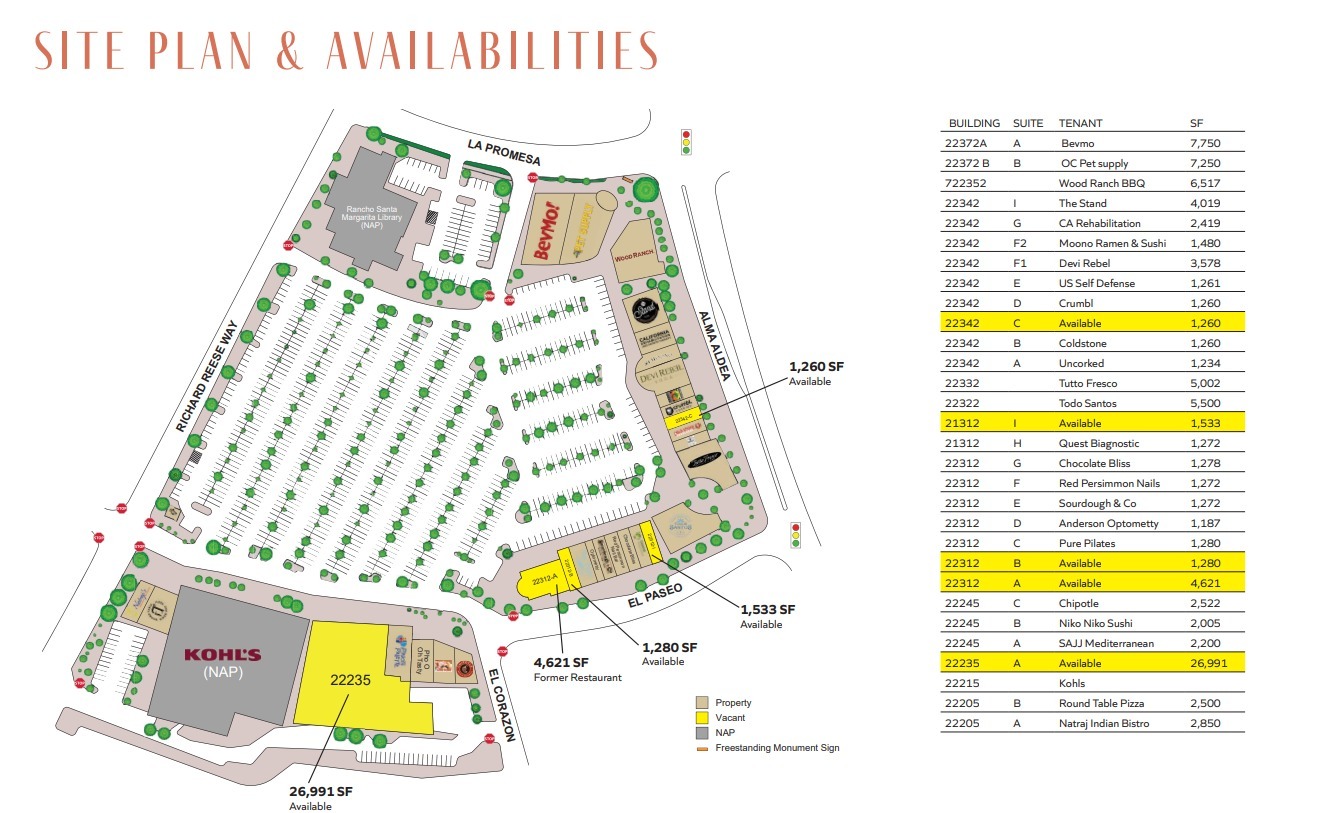 22205-22372 El Paseo, Rancho Santa Margarita, CA for lease Site Plan- Image 1 of 1