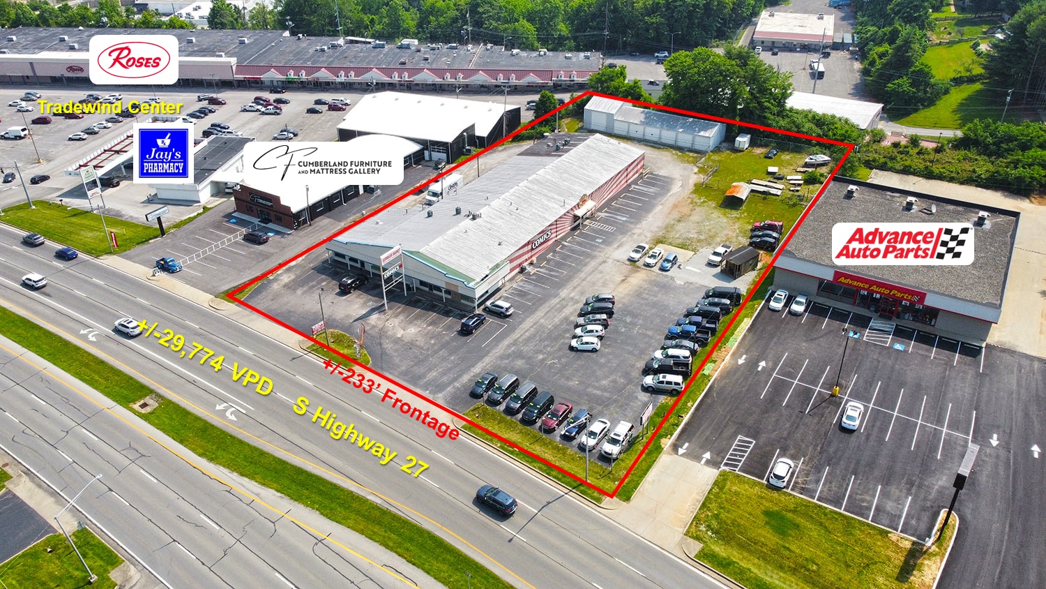 450 S Highway 27, Somerset, KY for sale Aerial- Image 1 of 6