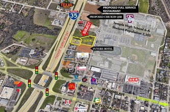 411 N General Bruce Dr, Temple, TX - AERIAL map view