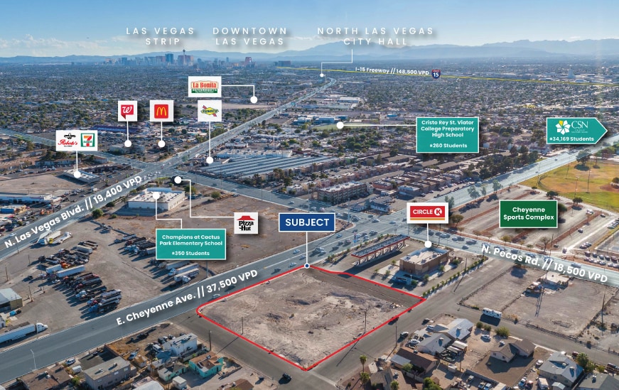 NEC Cheyenne Ave & Pecos Rd, Las Vegas, NV for lease Aerial- Image 1 of 6