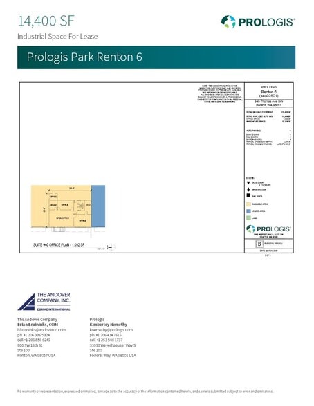 710-1040 Thomas Ave SW, Renton, WA for lease - Floor Plan - Image 2 of 9