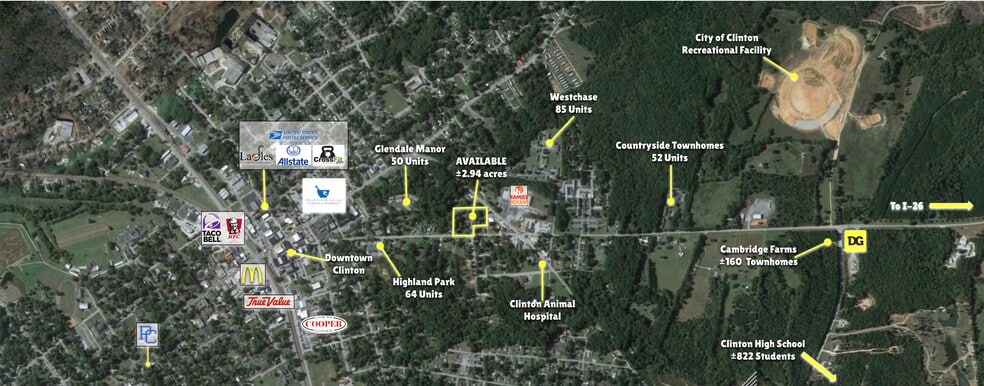 527 Musgrove St, Clinton, SC for sale - Aerial - Image 2 of 10