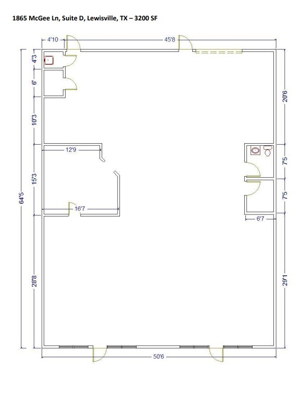 1865 McGee Ln, Lewisville, TX for lease Floor Plan- Image 1 of 1