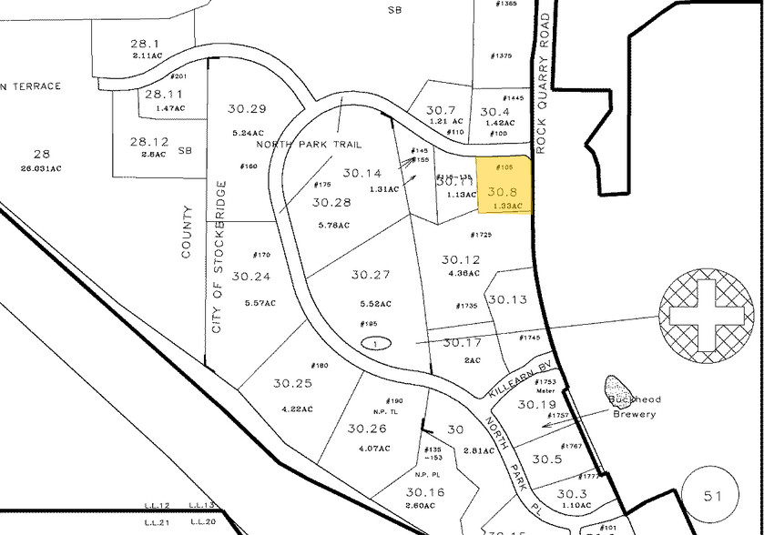 105 N Park Trl, Stockbridge, GA for lease - Plat Map - Image 2 of 19