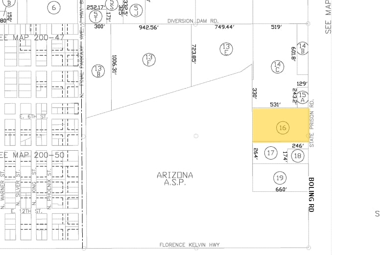 Diversion Dam Road & Bowling Road Rd, Florence, AZ for sale - Plat Map - Image 1 of 1