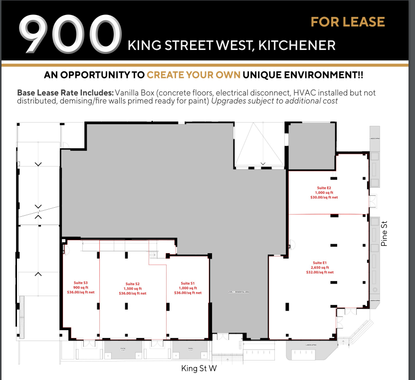 890-900 King St W, Kitchener, ON for lease Floor Plan- Image 1 of 1