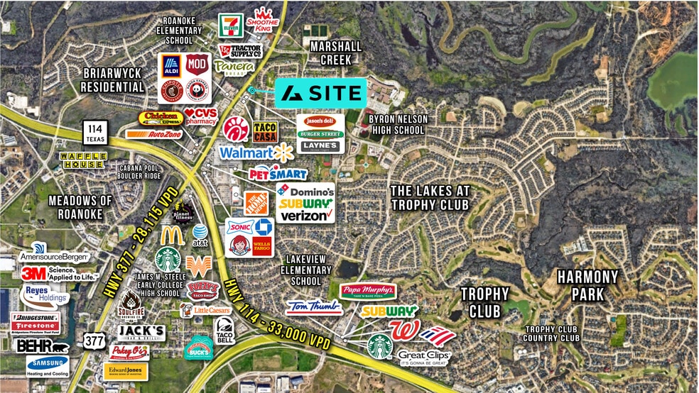 1550 N Highway 377, Roanoke, TX for lease - Aerial - Image 2 of 2