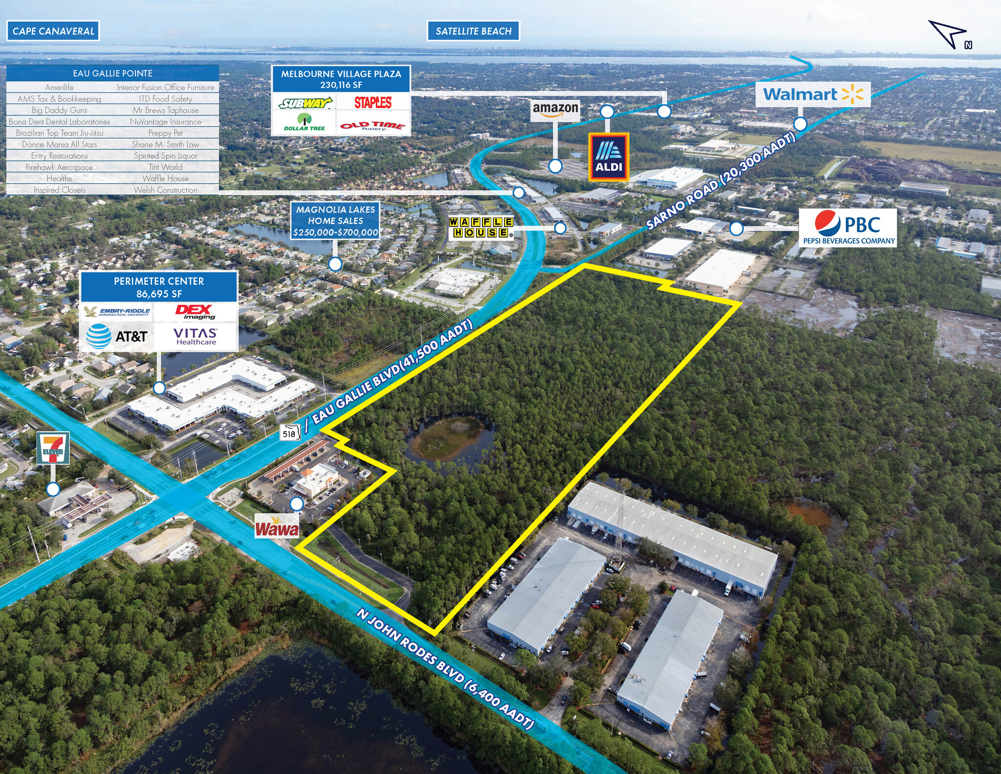 Eau Gallie & John Rodes Blvd, Melbourne, FL for sale Aerial- Image 1 of 1