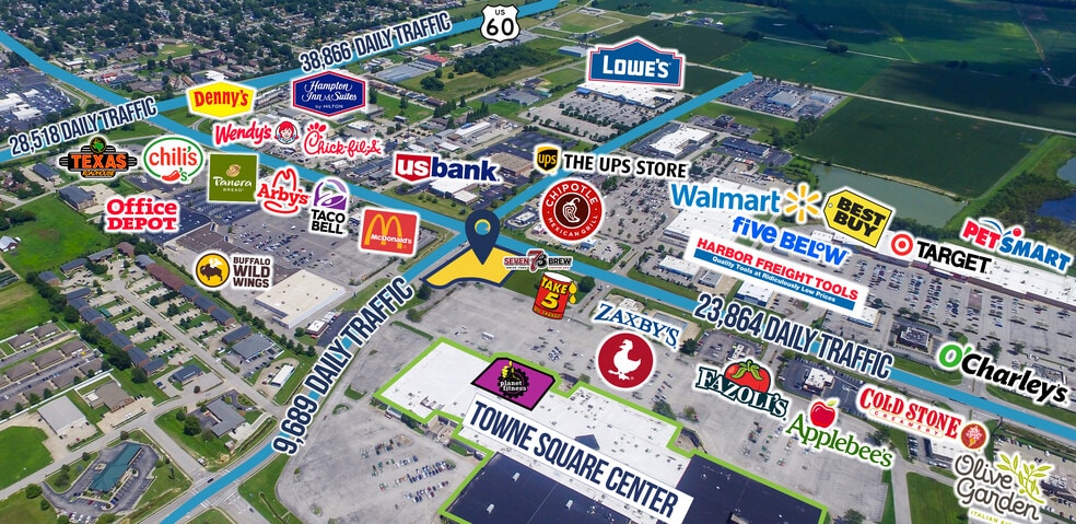 4920 Frederica St, Owensboro, KY for lease - Aerial - Image 2 of 3