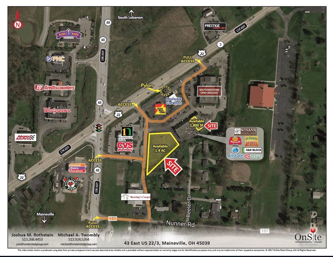 15 East US 22/3, Maineville, OH 45039 1.4 AC Land Site in Maineville
