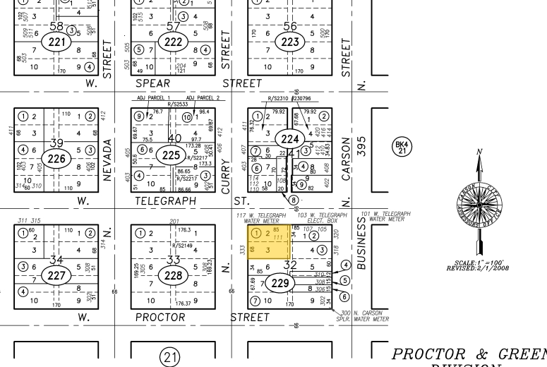 111 W Telegraph St, Carson City, NV for lease - Plat Map - Image 3 of 3