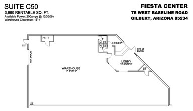 75 W Baseline Rd, Gilbert, AZ for lease Floor Plan- Image 1 of 1