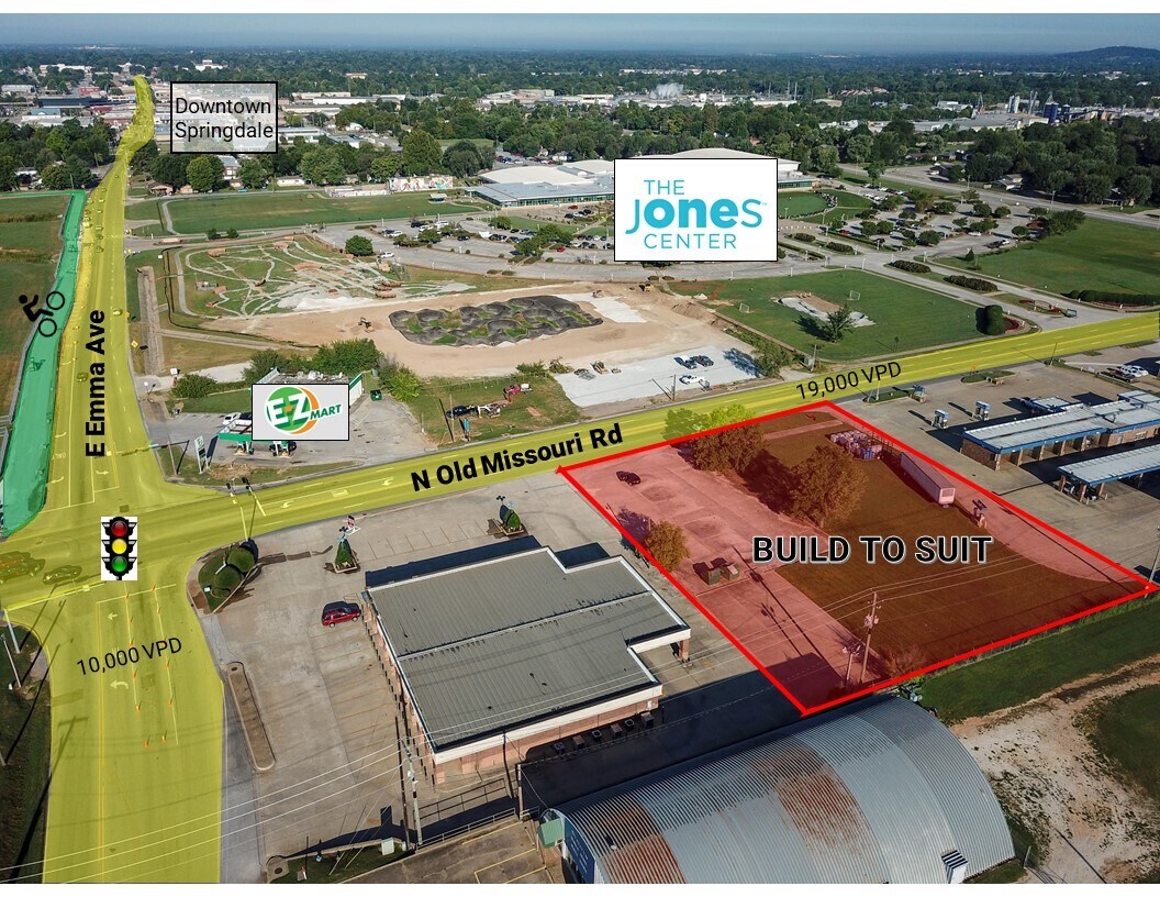 1332 E Emma Ave, Springdale, AR for lease Aerial- Image 1 of 3