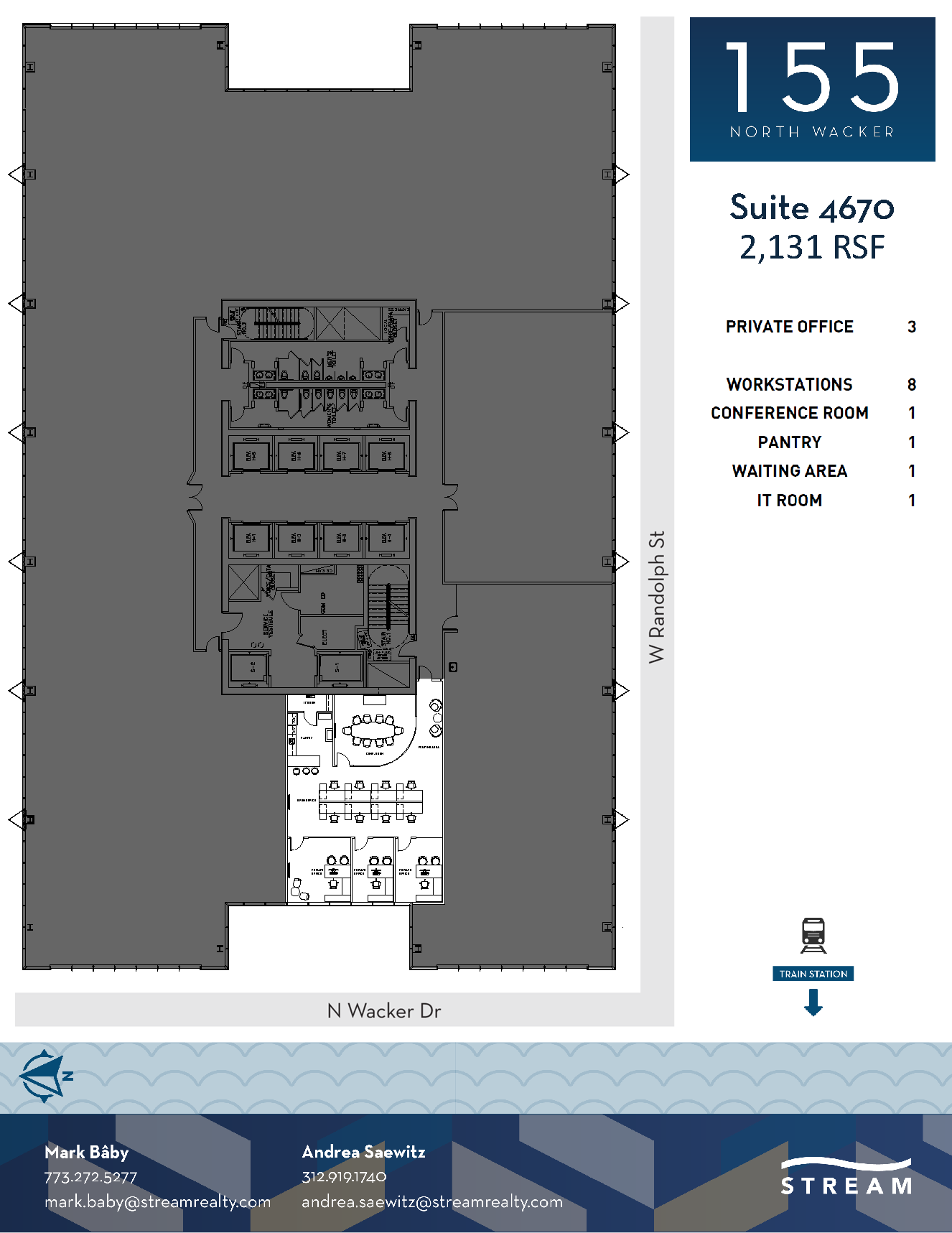 155 N Wacker Dr, Chicago, IL for lease Floor Plan- Image 1 of 1