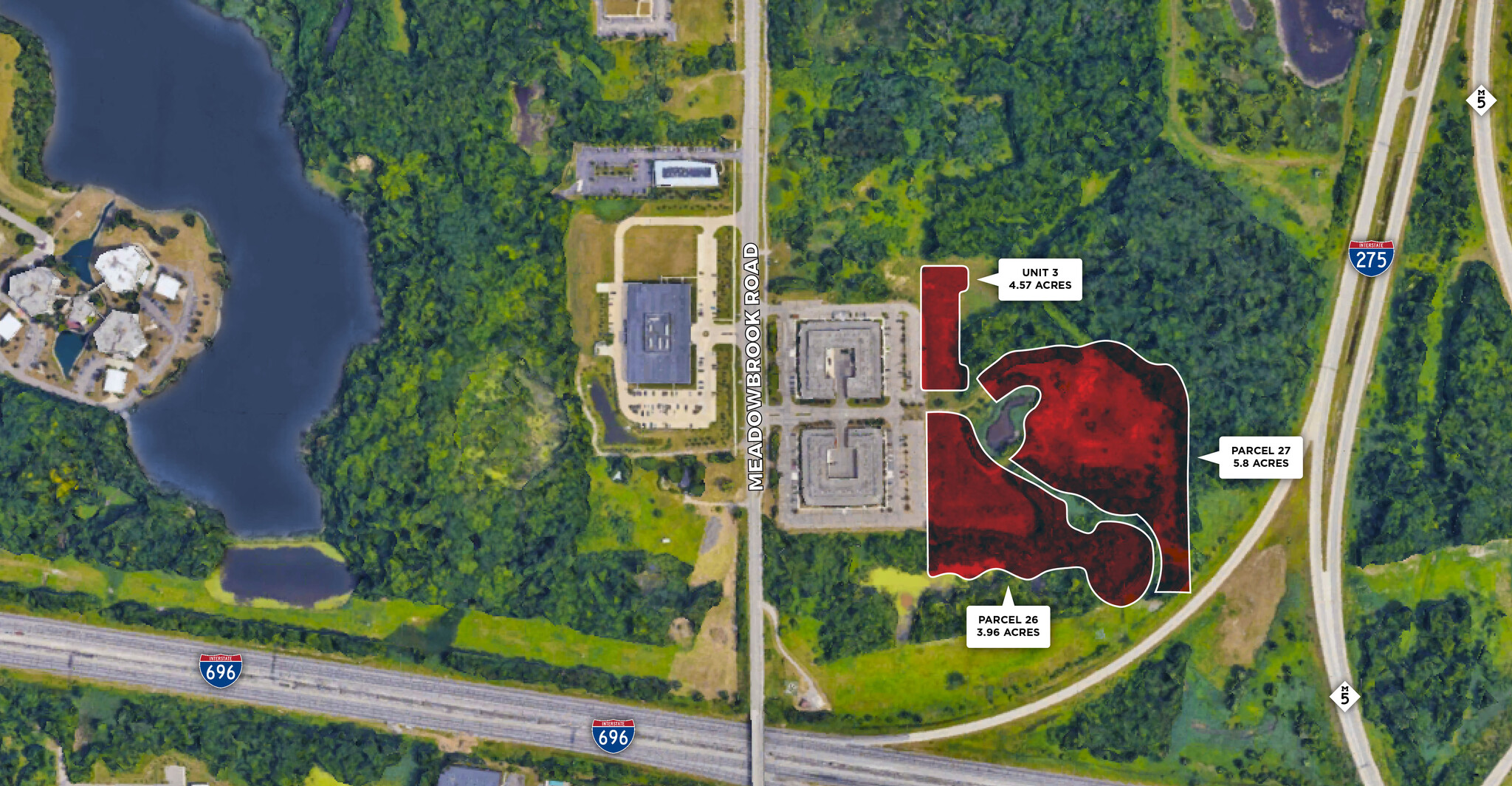 Unit 3- Meadowbrook & 12 Mile Road, Novi, MI for sale Aerial- Image 1 of 17