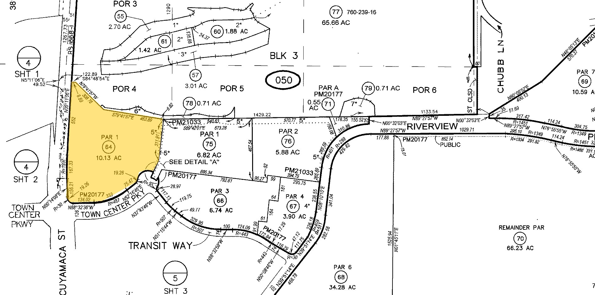 Town Center Pky, Santee, CA for sale Plat Map- Image 1 of 2