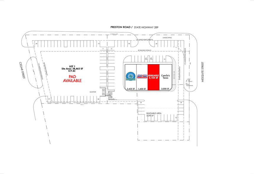 615 N Preston St, Gunter, TX for lease - Site Plan - Image 2 of 2