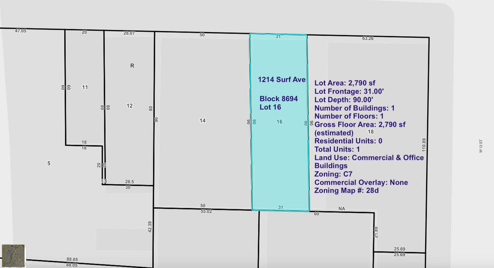 1214 Surf Ave, Brooklyn, NY for sale - Plat Map - Image 2 of 3