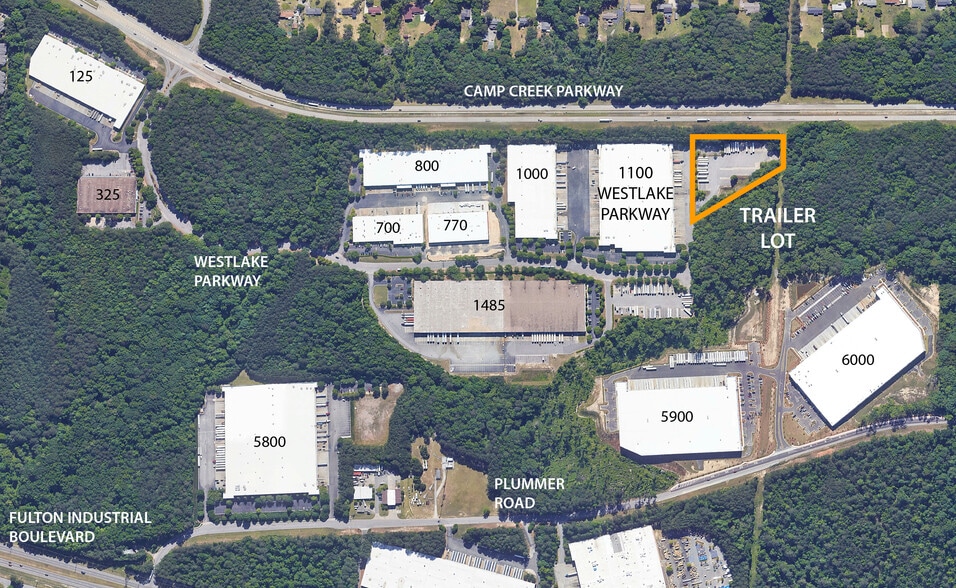 Trailer / Storage Lot at 1100 Westlake Parkway, South Fulton, GA for lease - Aerial - Image 2 of 2
