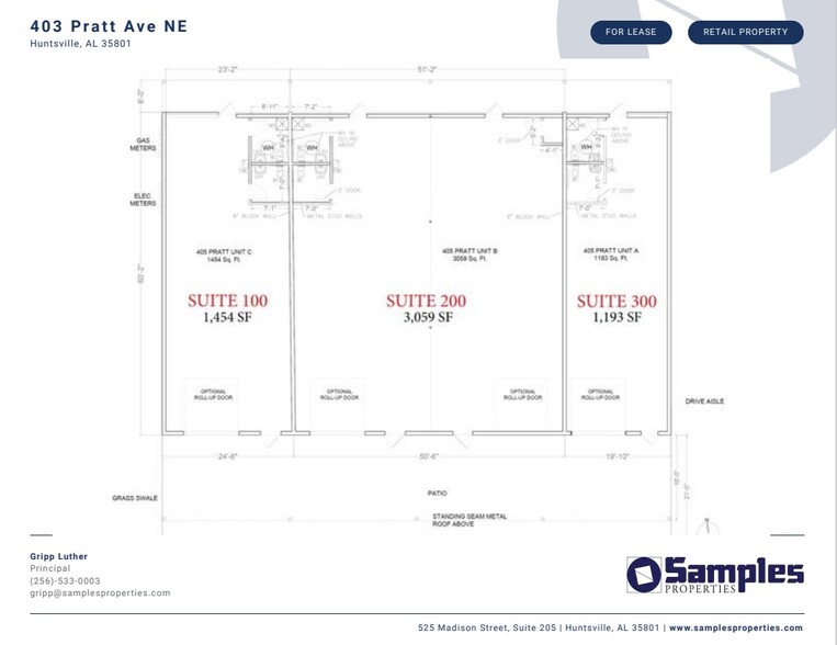 403-407 Pratt Ave NE, Huntsville, AL for lease - Floor Plan - Image 2 of 4